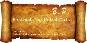 Batthyány Petrónia névjegykártya